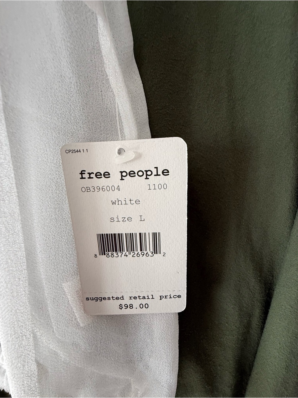 Free People White Embroidered Drawcord Sleeveless V-Neck Top - Picture 6 of 6